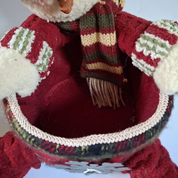 Basket Christmas Decor Snowman 10" Fruit Candy Planter Basket Holiday Gifts - Picture 2 of 6